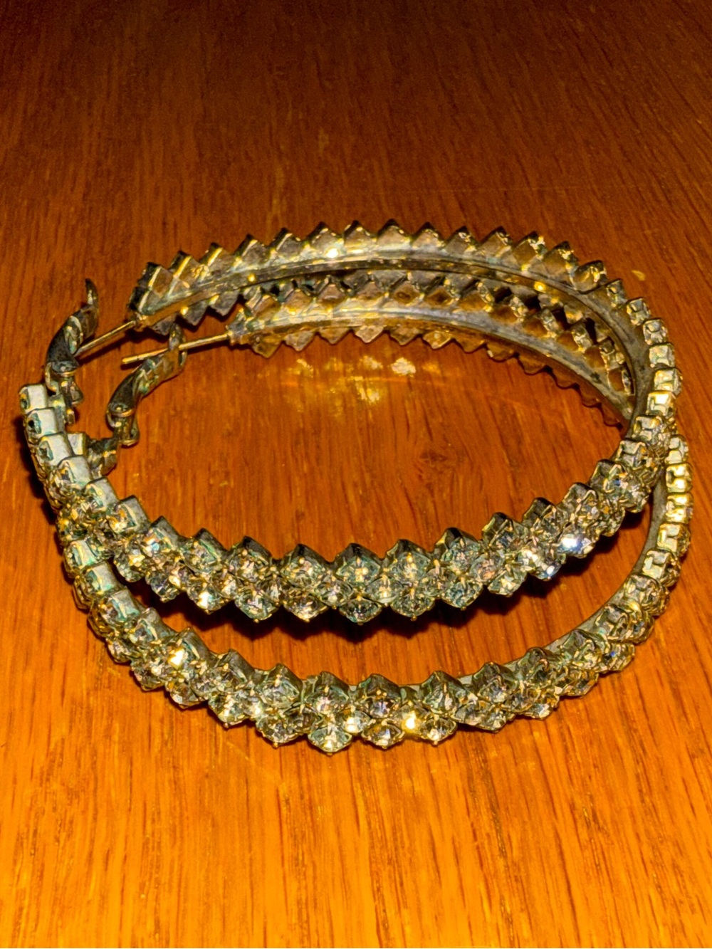 Gold Crystal Hoop Earrings - Women's Sparkling Hoops
